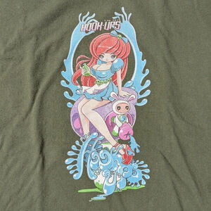 Made in USA. Vintage Hook-ups redhead girl skate tee. Medium